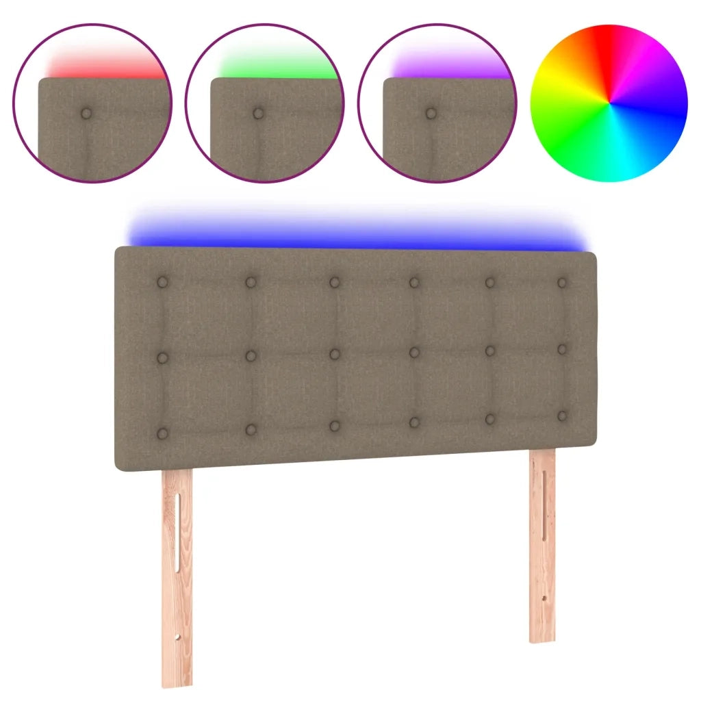 Testiera a LED-Testata con LED Tortora 100x5x78/88 cm in Tessuto 190934