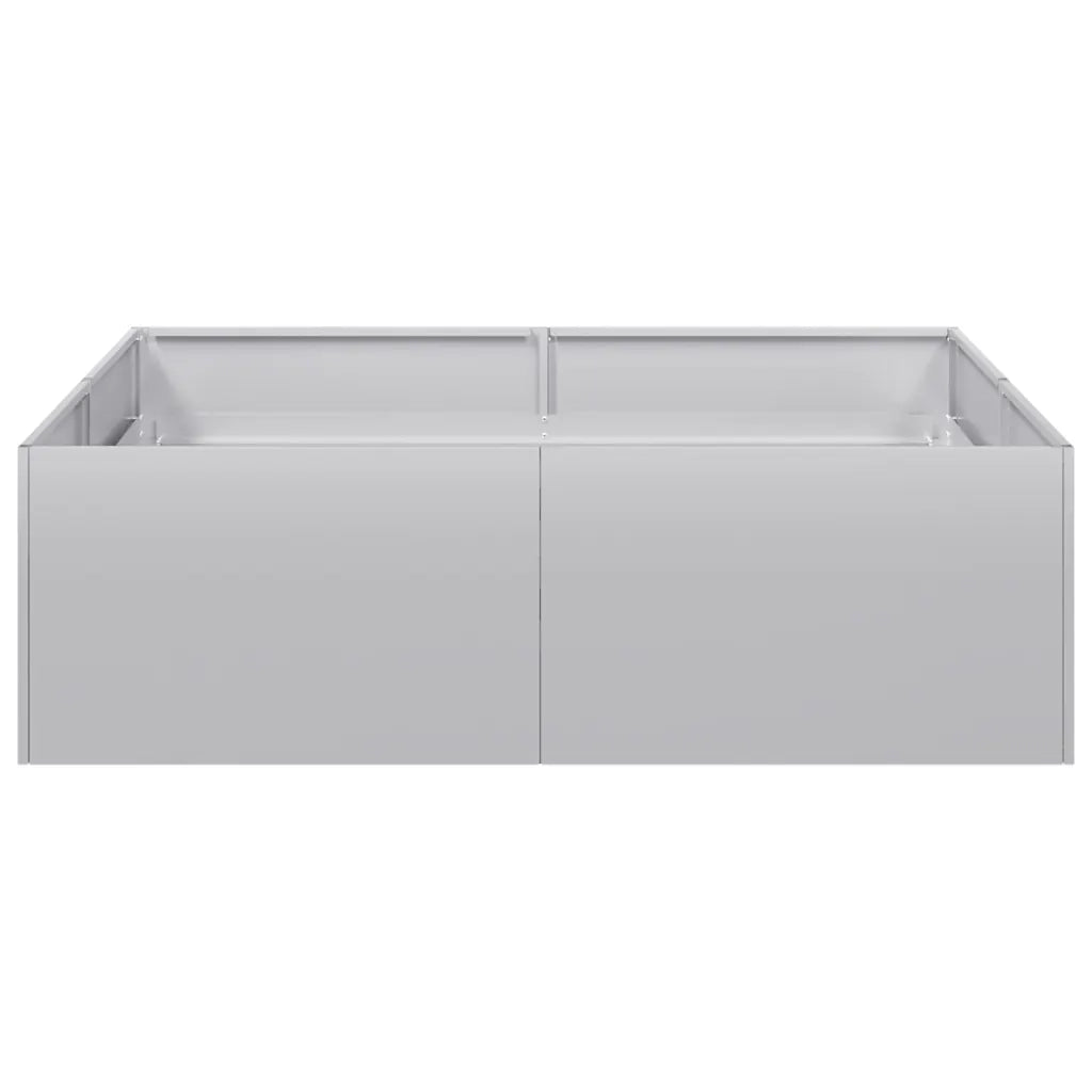 Fioriera quadrata 100 x 100 x 30 cm stabile e decorativa per giardino o balcone realizzata in acciaio zincato grigio 02_0051592