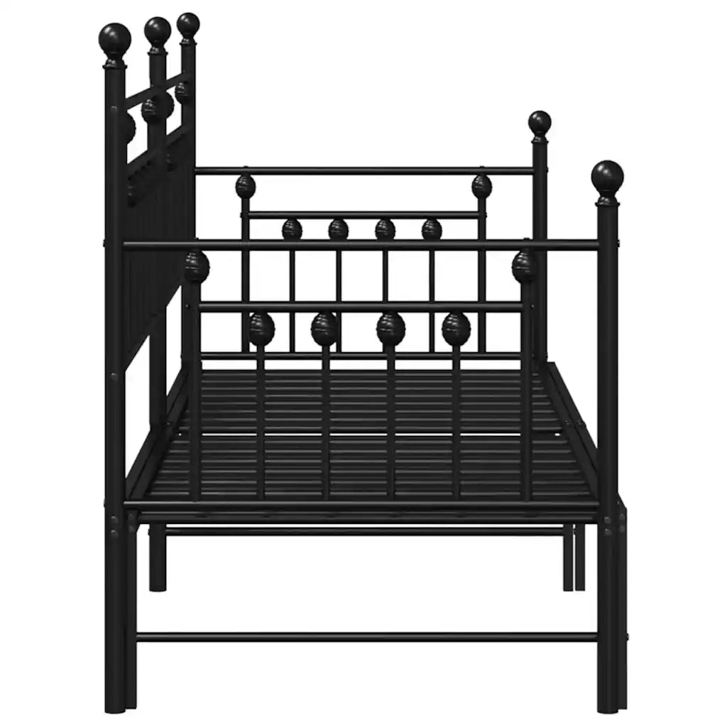 Struttura per letto di giorno-Giroletto Nero 80 x 200 cm Acciaio