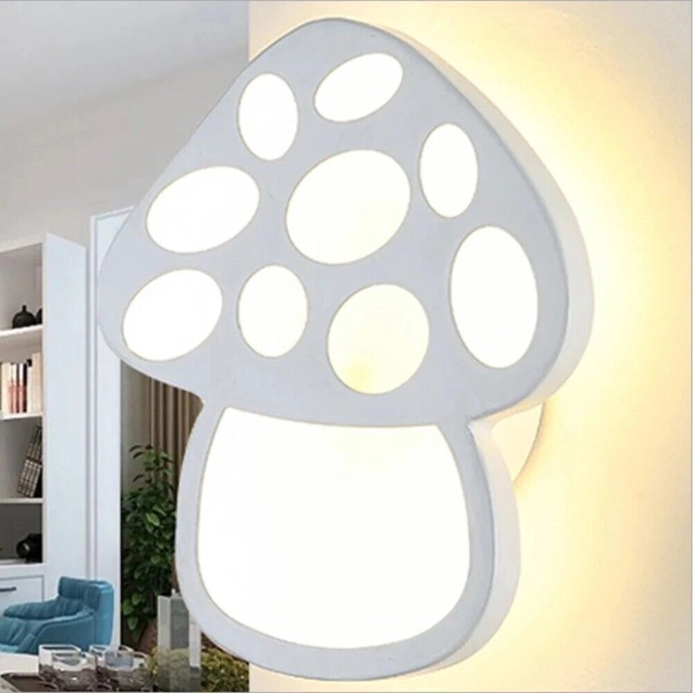 Applique a Led Lampada da muro per parete forma di Fungo cambia 3 luce bianca 9w