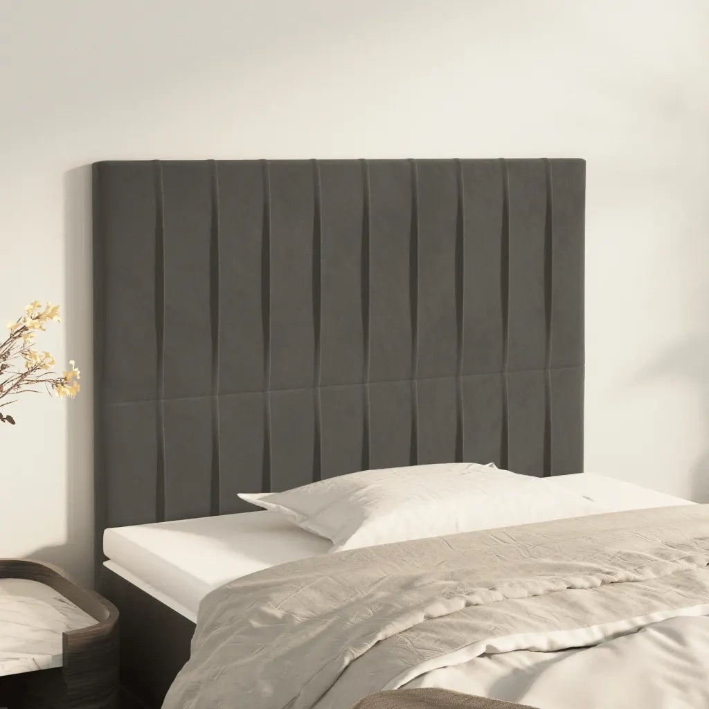 Testiera | Testata Grigio Scuro 80x5x118/128 cm Velluto