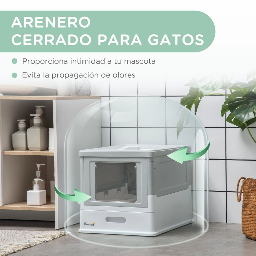 Arenero per Gatti ¨C zephmum ¨C Grigio e Bianco 47.5x35.5x36.7 cm