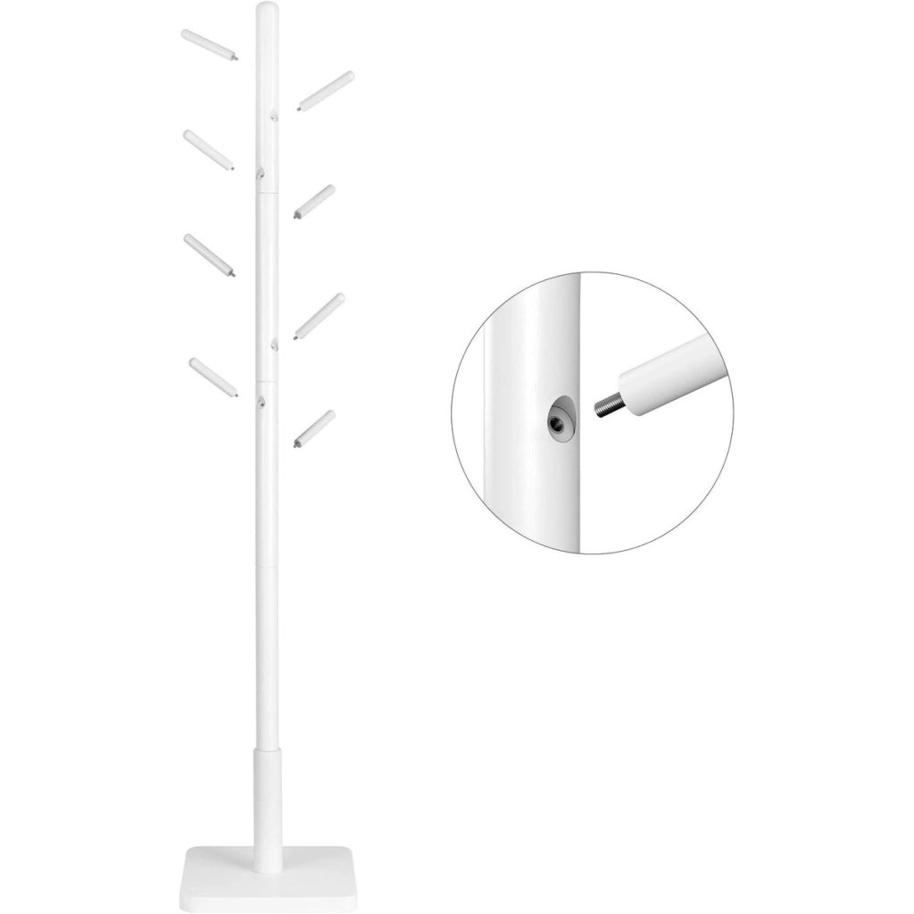 Appendiabiti da terra moderno Oskar bianco in legno