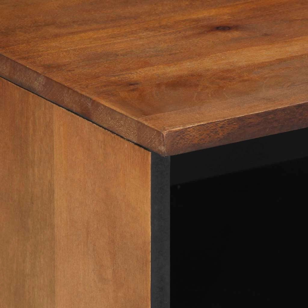 Mobile porta TV rettangolare moderno 80 x 33 x 46 cm design elegante e raffinato in legno massello di mango color miele 02_0057876