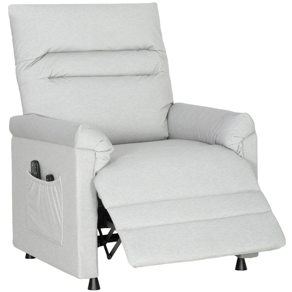 Poltrona relax elettrica massaggiante riscaldante ¨C Xylo ¨C tessuto grigio 82x99x106cm