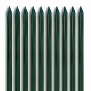 Pali per Recinzione in Acciaio Verde con Rivestimento PVC – Paletti a T con Punta Appuntita e Fori per Fissaggio Rete Metallica da Giardino, Orto e Recinti Esterni Resistenti alla Ruggine 10 Pezzi-150cm