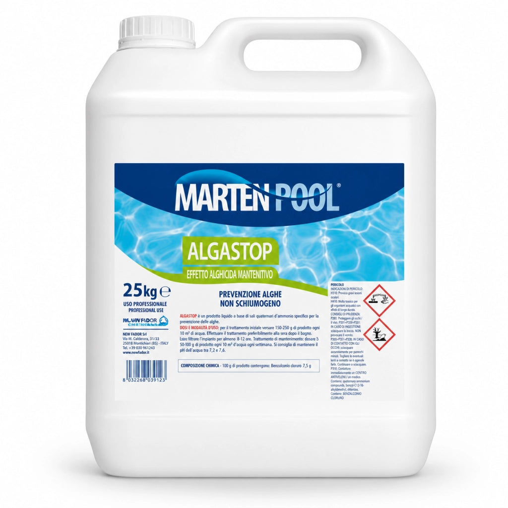 Alghicida Algastop Marten Prevenzione Formazione Alghe Piscina 25 kg