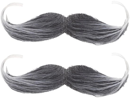 Barba Falsa 2 Pezzi - Barba Realistica - Plastica - Riciclabile - Costumi - Facile da Indossare - Dimensioni 13 x 4 cm - Barba da Teatro