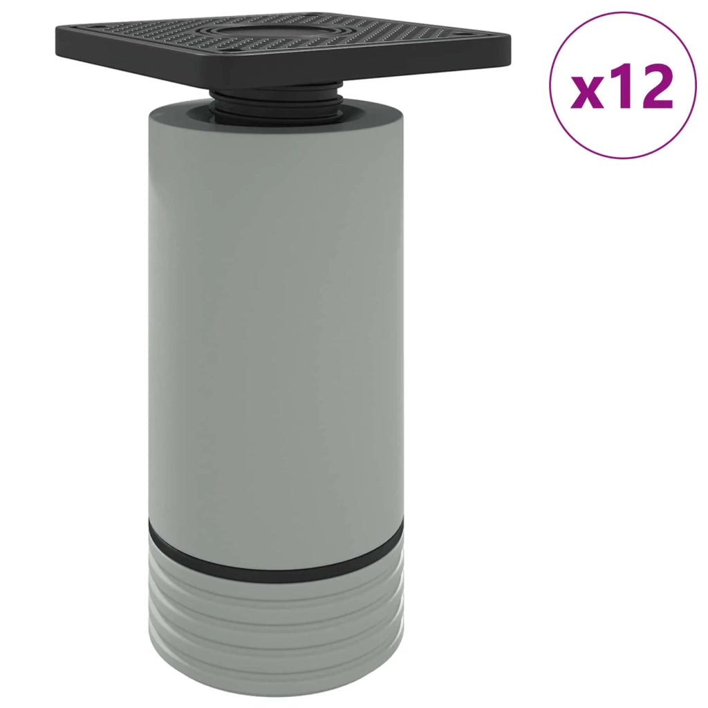 Piedini per mobili Regolabile 12 pz Bianco 64 x 64 x 100 mm PP CFW7154654