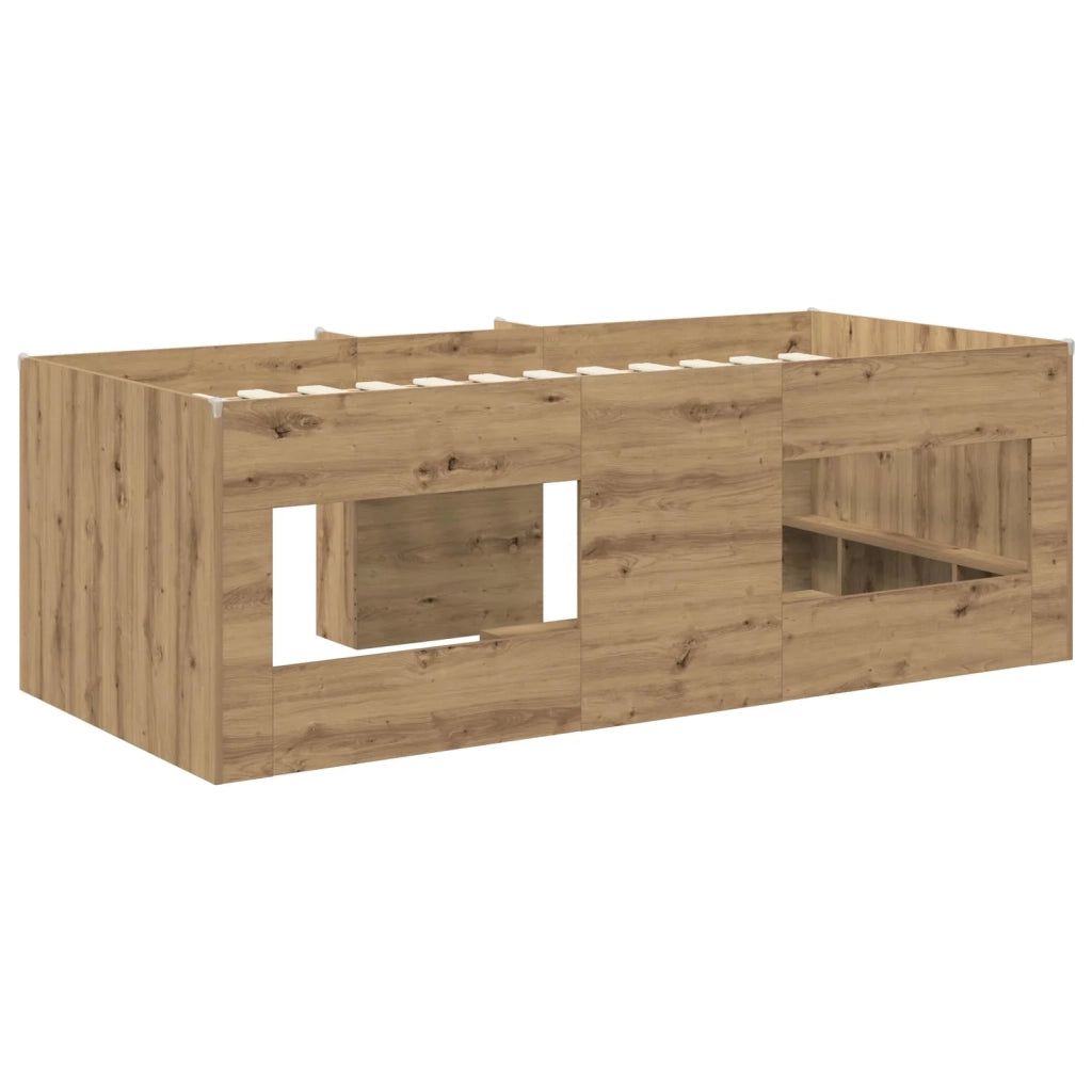 Letto Alto per Bambini | Letto Infantile | Lettino 2 pcs Rovere Artigianale