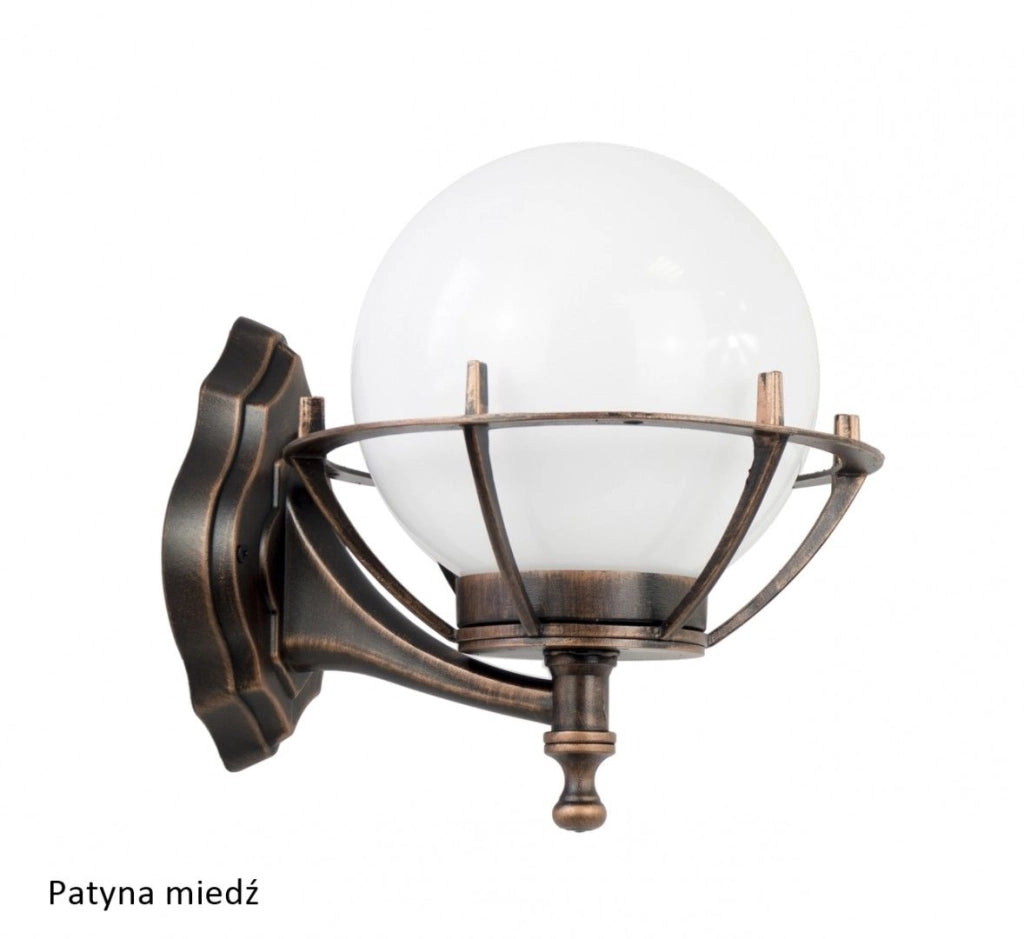 Applique da esterno sfera 25cm nera E27 IP43 SU-MA