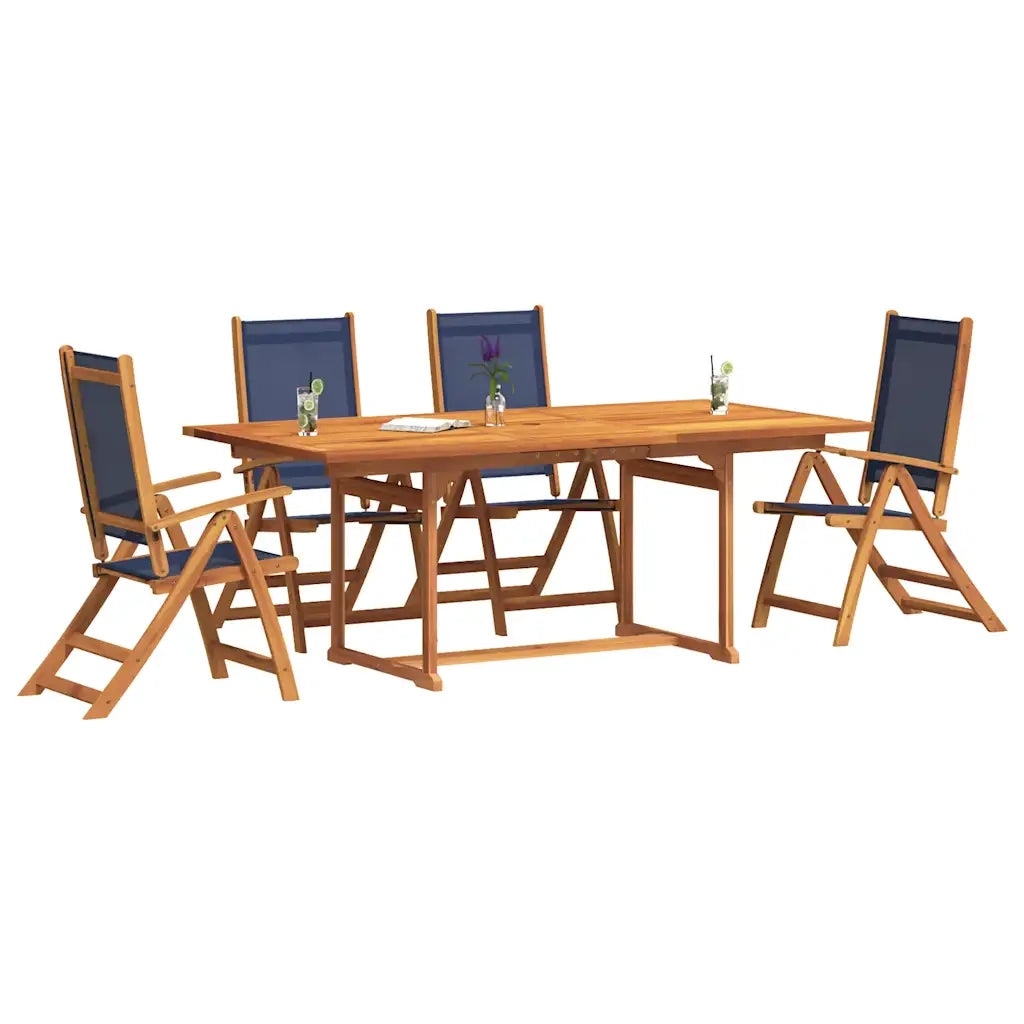 Set Pranzo da Giardino 5pz Legno Massello di Acacia e Textilene 3279302