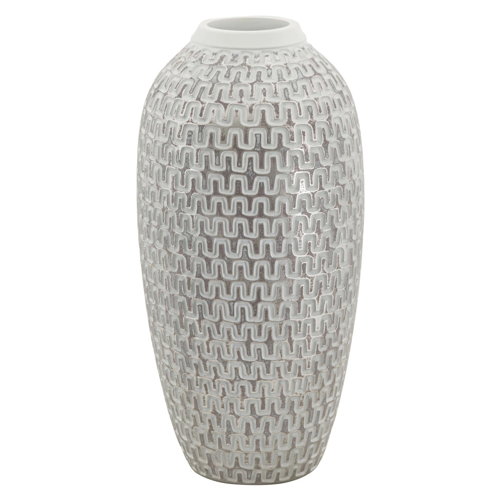 Elian, Vaso Colore Struttura Argento, Bianco