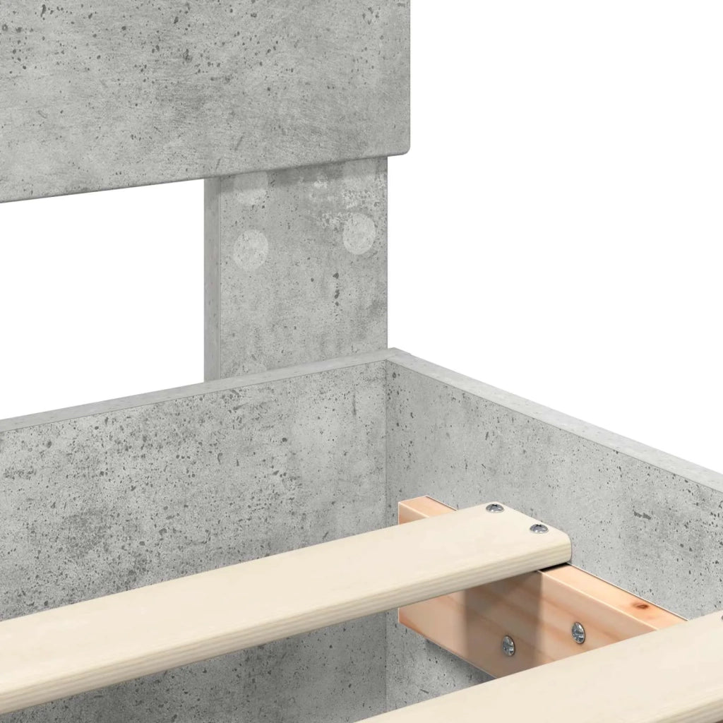 Struttura del letto con testiera Grigio Cemento 120 x 190 cm 3408183
