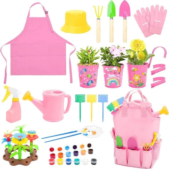 Set di Giardinaggio per Bambini - Completo con Aspirapolvere, Lombrico e Aratro - Perfetto per Giocare all'Aperto