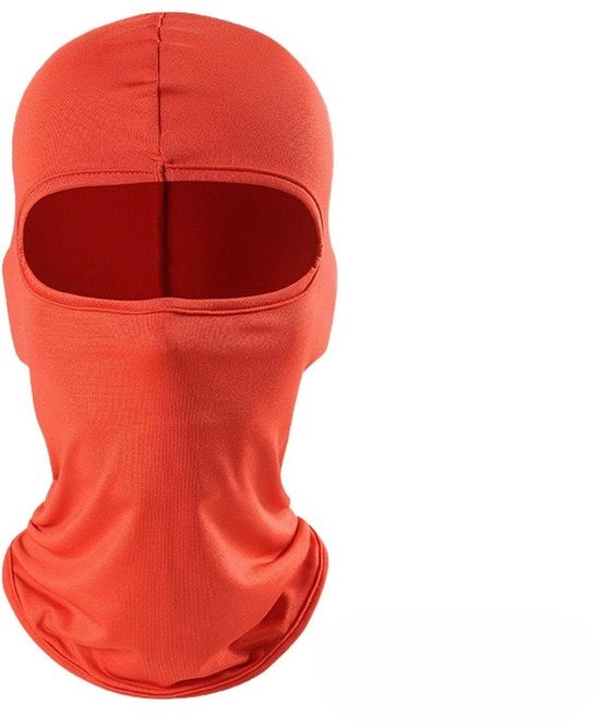 Due pezzi di maschera per vento per bicicletta, copertura completa di protezione solare per il collo, fodera per motocicletta, protezione solare per la testa, adatta per l'uso all'aperto in bicicletta - colore arancione