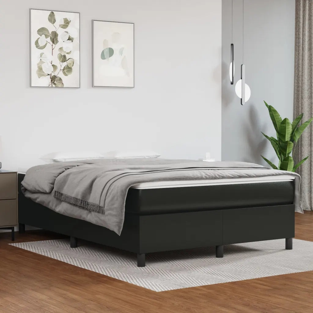 Struttura Letto a Rete a Molle Nero 140x190 cm in Similpelle 3121041