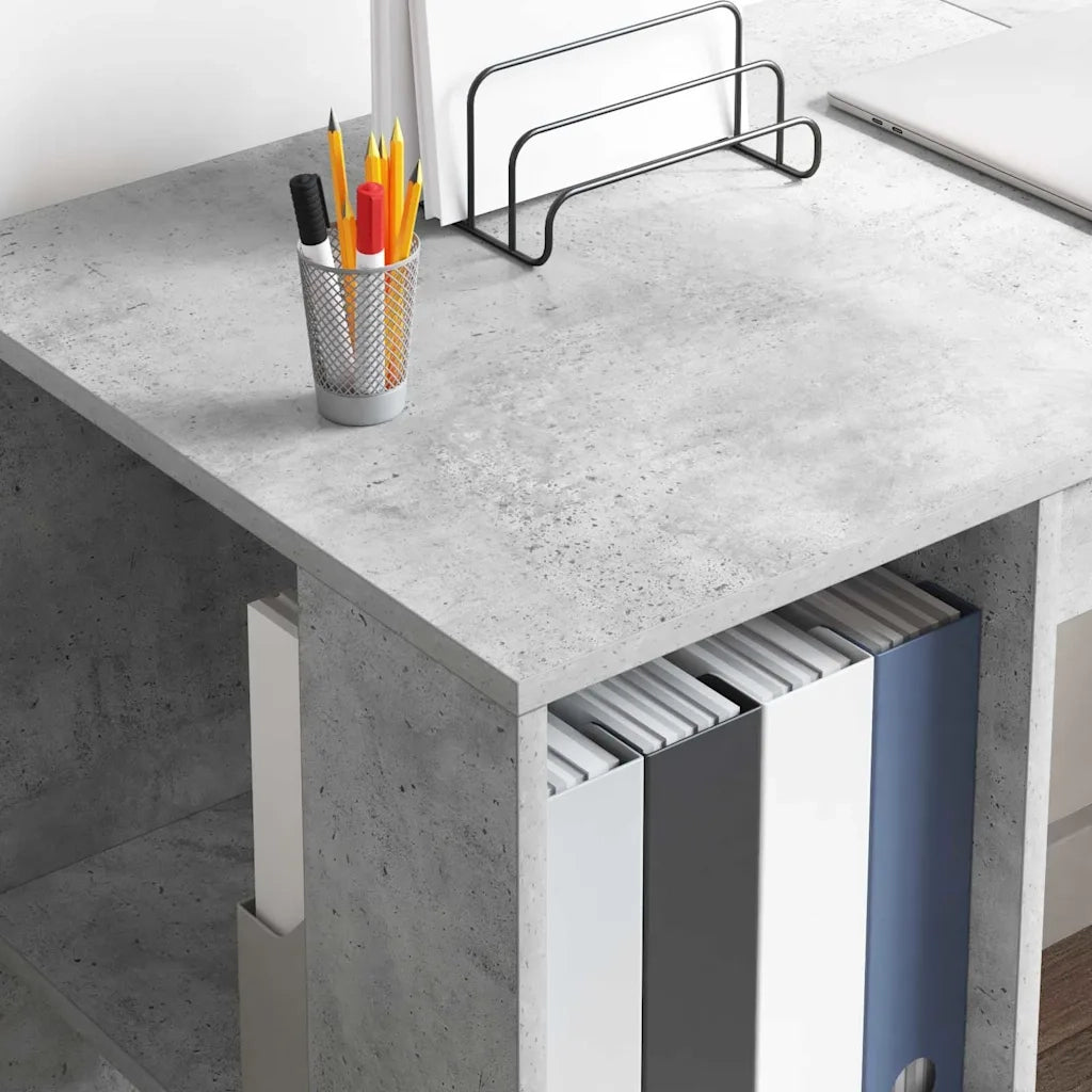 Scrivania Grigio cemento 130 x 50.5 x 75 cm Legno multistrato 869501