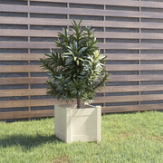 Fioriera da Giardino-Vaso da Esterno Bianca 31x31x31 cm Legno Massello di Pino 173653