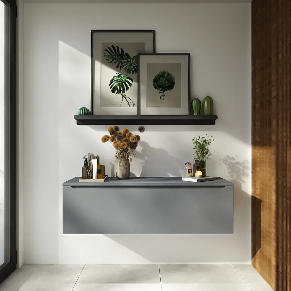 Cassettone scorrevole 120cm grigio opaco chiusura soft-close | Bako