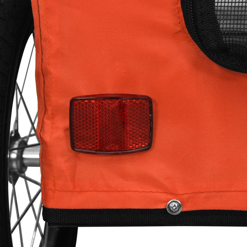 Rimorchio da Bici per Animali Arancione e Grigio Oxford e Ferro CFW7894459