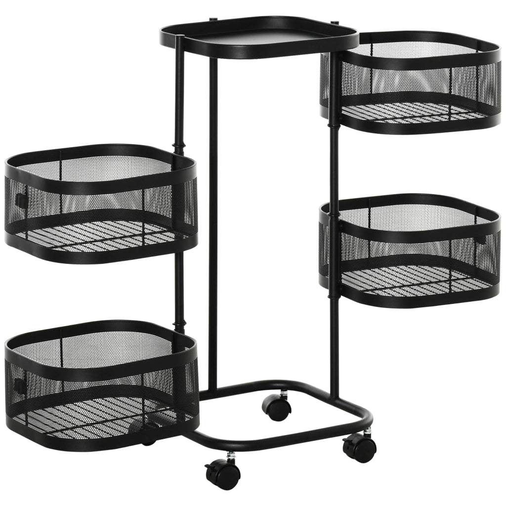 Carrello con cestini ¨C zephmum ¨C 33x33x77 cm nero