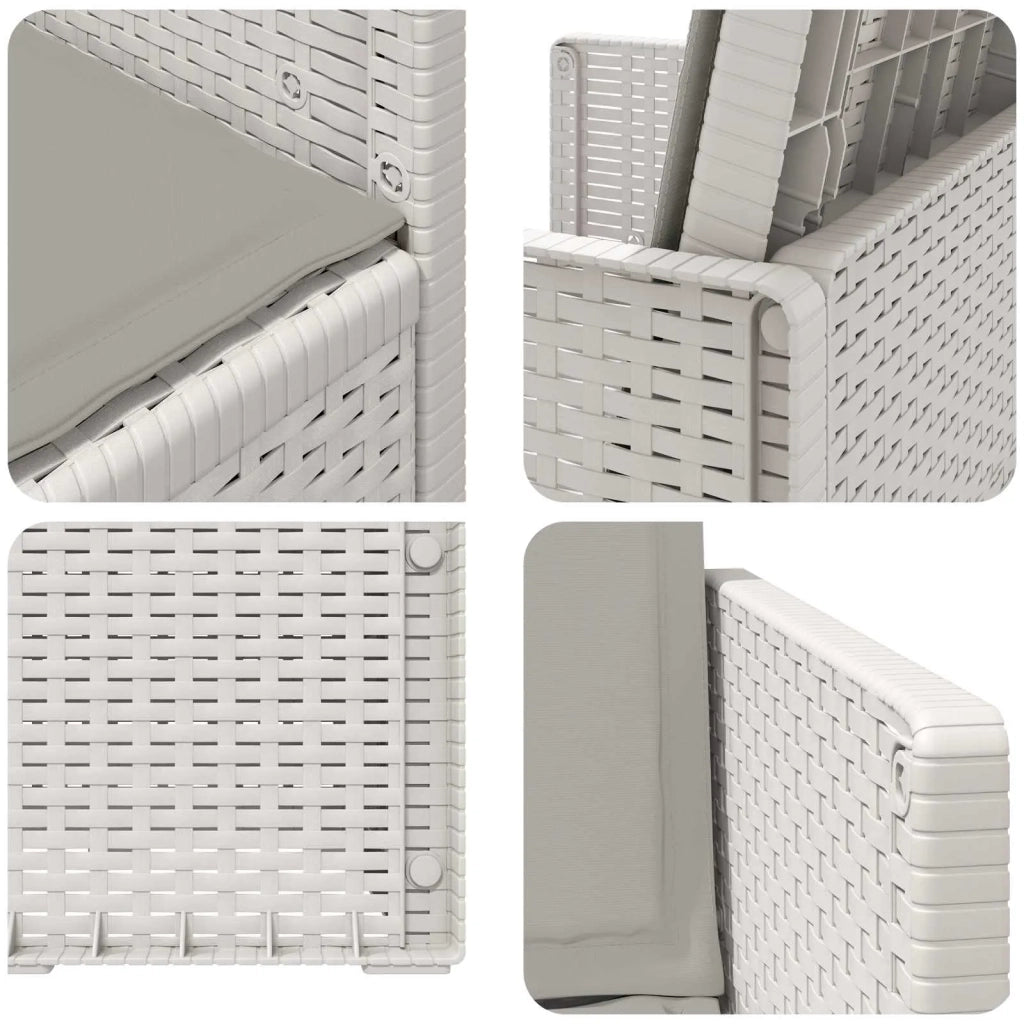 Sedie da pranzo da giardino 2 pcs Bianco e Grigio Chiaro PP 8000005