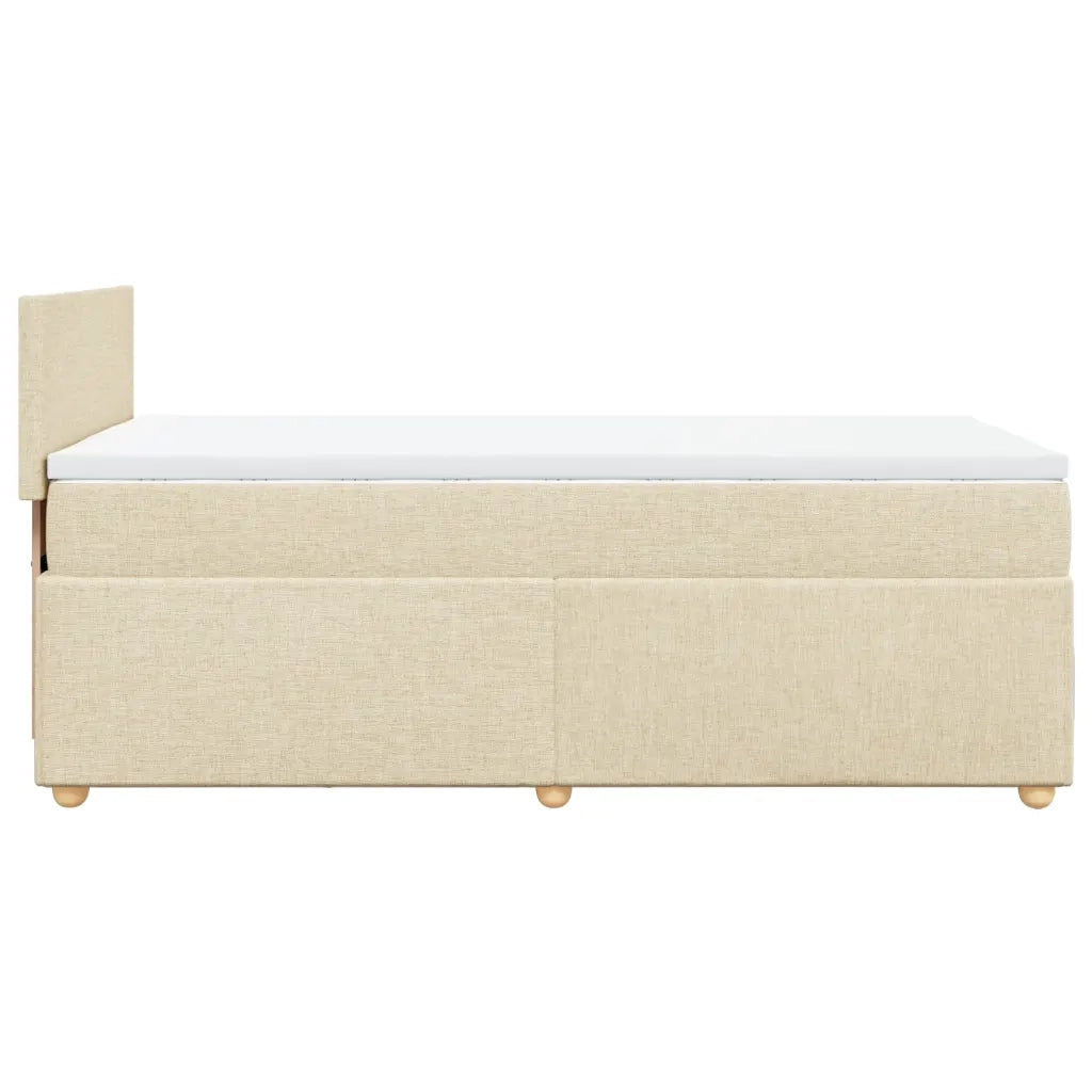 Giroletto a Molle con Materasso Crema 100x200 cm in Tessuto