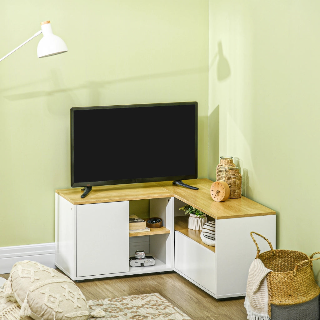 Mobile TV ad angolo 90x90 ¨C Xylo ¨C truciolato 3 ripiani 2 ante 40 pollici