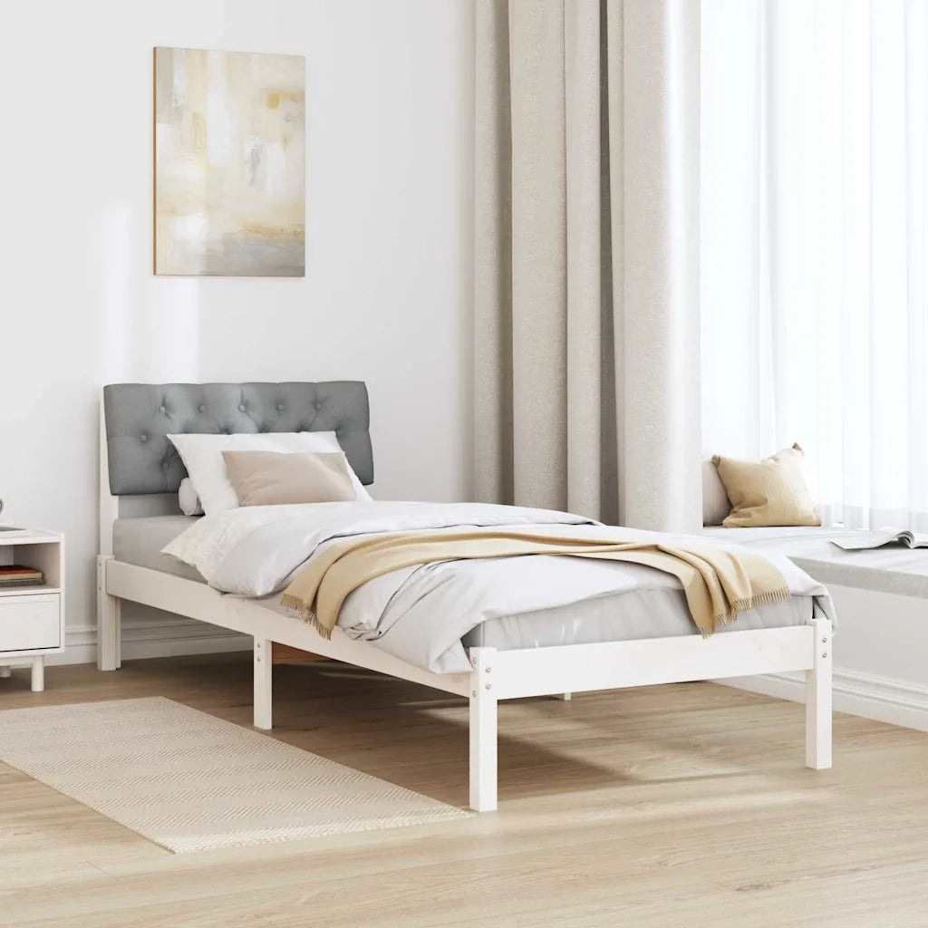 Struttura del Letto Bianco e grigio chiaro 80 x 200 cm 878643