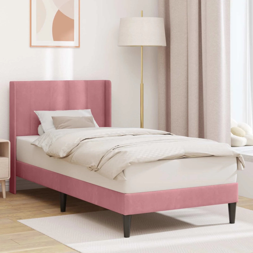 Struttura del letto con testiera-Giroletto Rosa 100 x 200 cm Velluto 726431