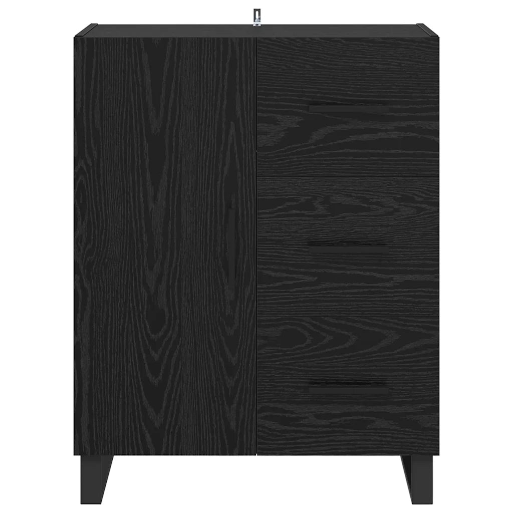 Credenza con Cassetto-Buffet-Armadio da cucina Rovere Nero 69,5 x 34 x 90 cm 126703