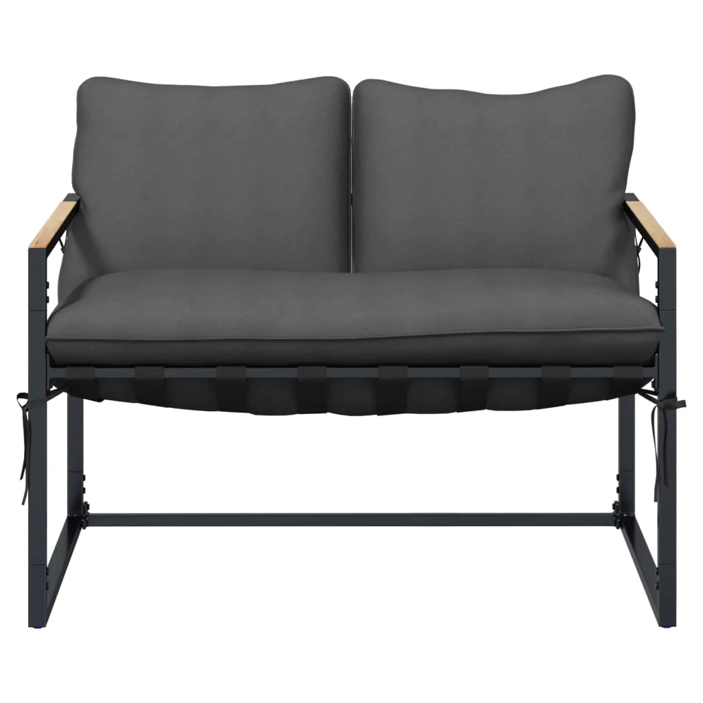 Set Divano da Giardino Nero e antracite Acciaio 42034816