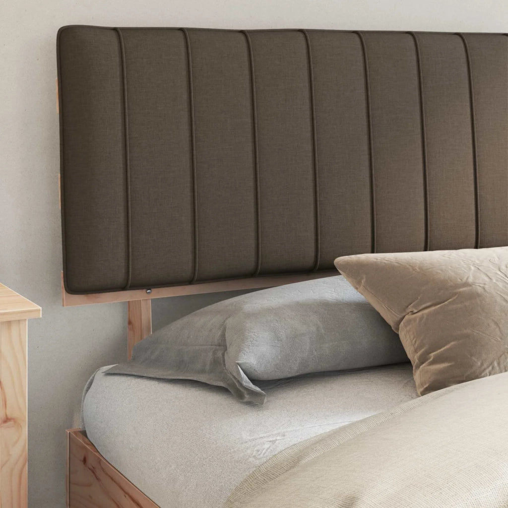 Letto con Testiera Rivestita Talpa 200 x 200 cm Pino massello