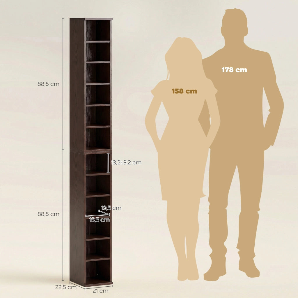 Armadio a colonne per CD e DVD ¨C Minimal ¨C marrone 21x22,5x88,5 cm
