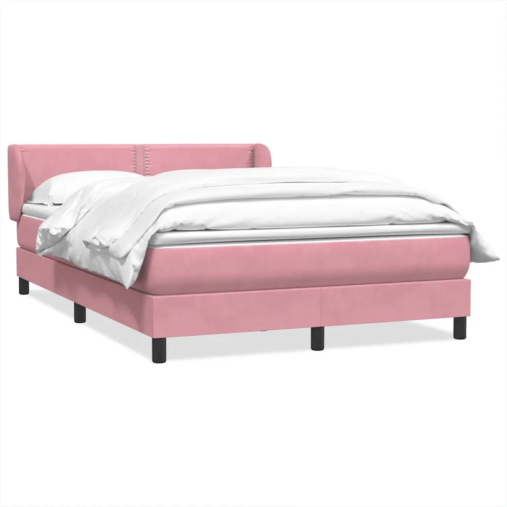Giroletto a Molle con Materasso Rosa 160x210 cm in Velluto 3317450