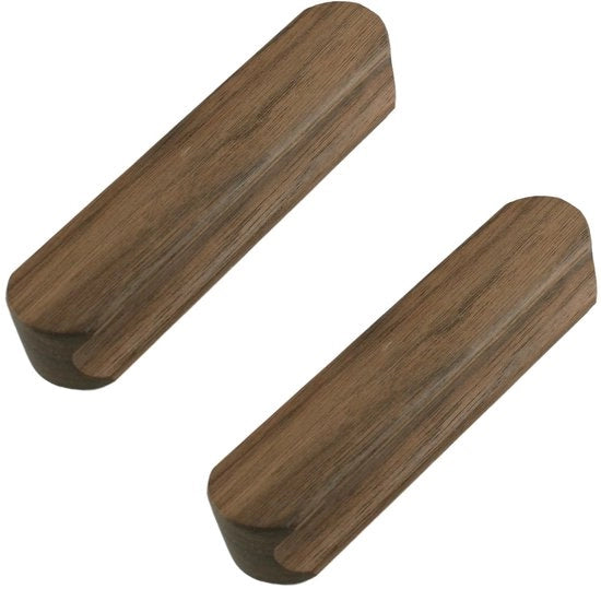 Maniglie in legno di walnutsolido - autofissanti - maniglie robuste per porte scorrevoli - armadi - dimensioni 190 x 23 mm - 2 pezzi - maniglioni per porte
