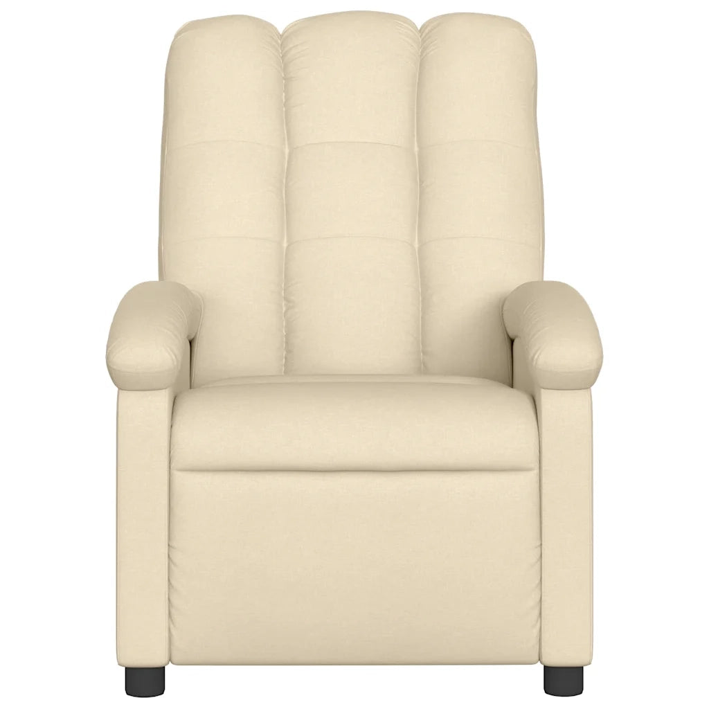 Poltrona Reclinabile Massaggiante Elettrica Crema in Tessuto 3204089