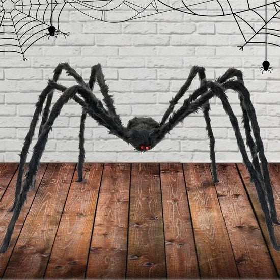 Decorazione da Halloween - Spina Gigante - Piuma Finta con Capelli - 6.6FT/78 Pollici - Sostenibile - Occhi Rossi