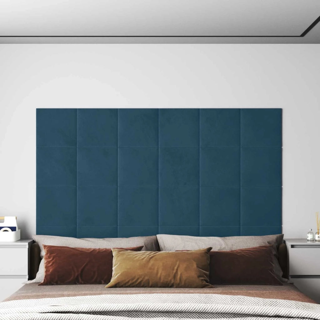 Testiera | Testata da Parete 12 pcs Blu Velluto