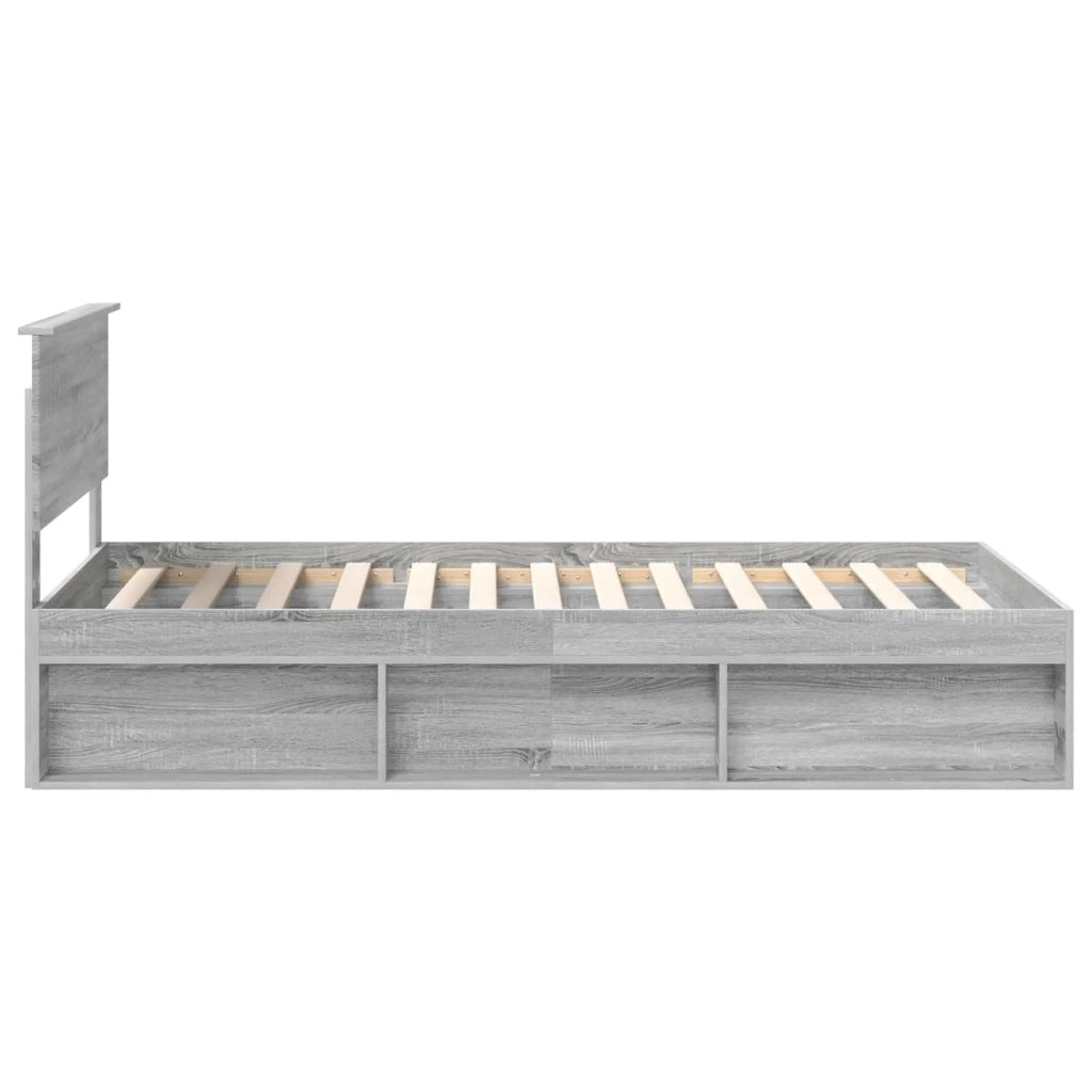 Struttura del letto-Giroletto Grigio Sonoma 100 x 200 cm Pino massello 413809