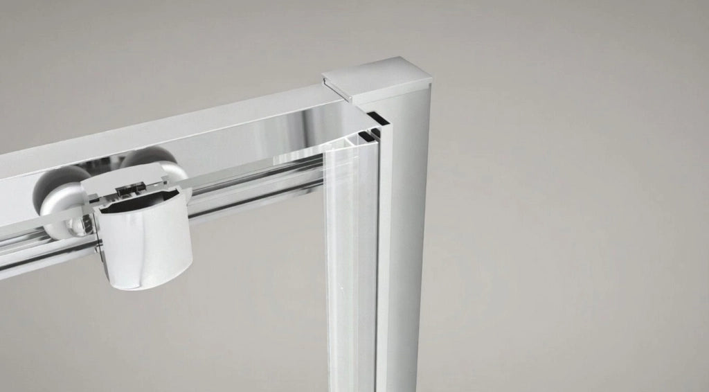 Box doccia angolare 80x80 cm con ante scorrevoli in cristallo temperato 6mm H 190cm LILIA - Cromato Lucido
