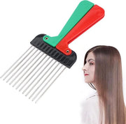 Strumento di stile da capelli portatile - Strumento per scomporre i capelli - Piastra a denti larga per afro - Accessorio per parrucchieri