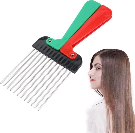 Strumento di stile da capelli portatile - Strumento per scomporre i capelli - Piastra a denti larga per afro - Accessorio per parrucchieri