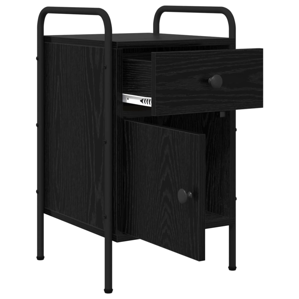 Armadio da Notte 2 pz Rovere Nero 35 x 36,5 x 61 cm 8007648
