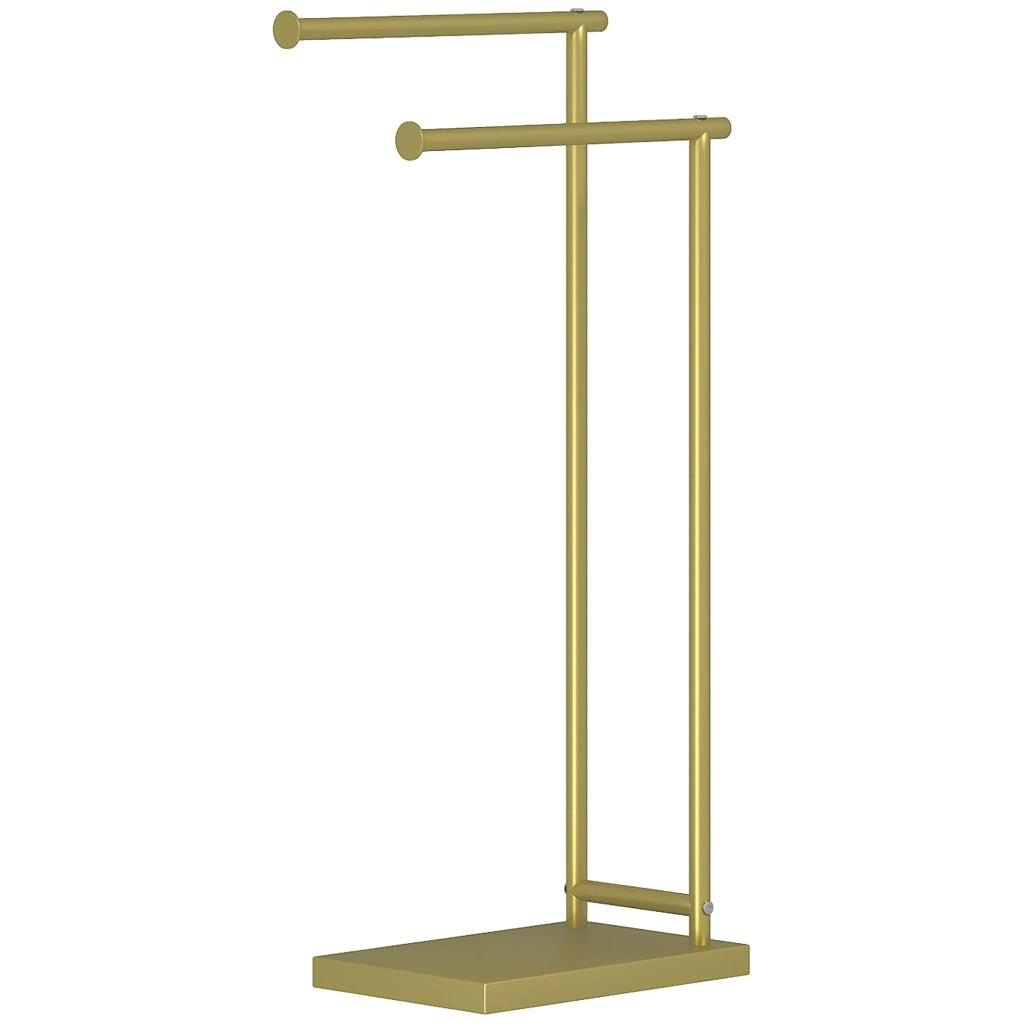 Porta asciugamani da terra a L ¨C Xylo ¨C metallo dorato 35,5x20x78 cm