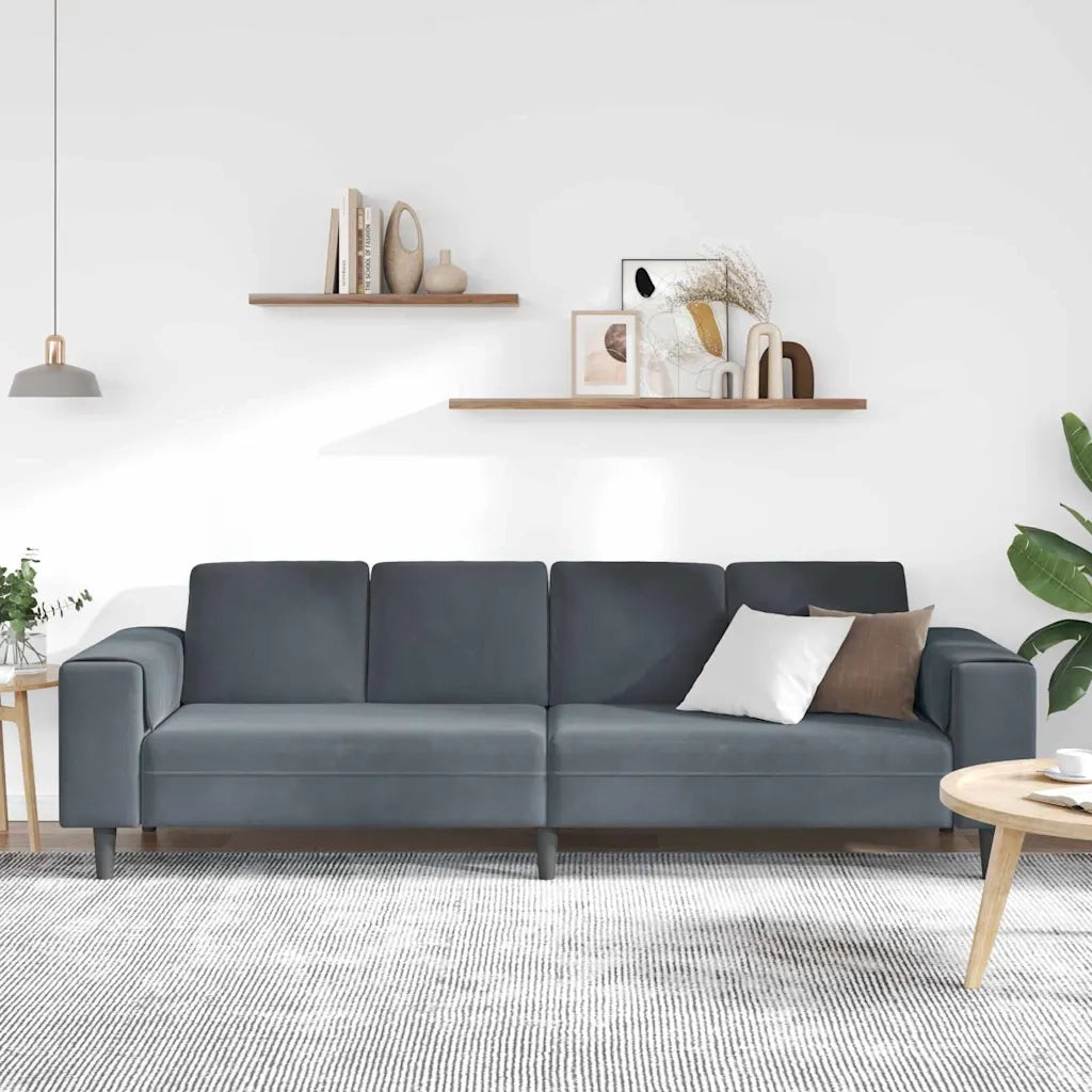 Divano per Soggiorno-Sofa da Soggiorno-Divanetto Grigio scuro 250 x 77 x 76 cm