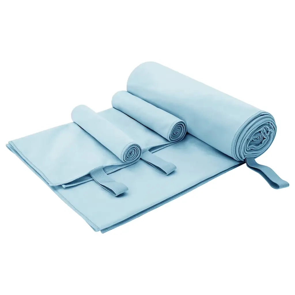 Set di Asciugamani Sportivi 3 pcs Blu Poliestere e poliammide 42011502