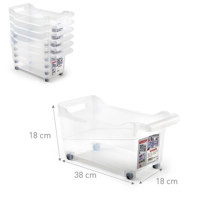 Cesta Organizer Milleusi con Manici e Ruote 18 x 38 x 18 cm