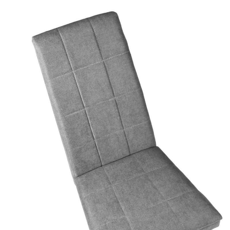 Sedia Tim in legno colore bianco e seduta in tessuto grigio set 2 pezzi